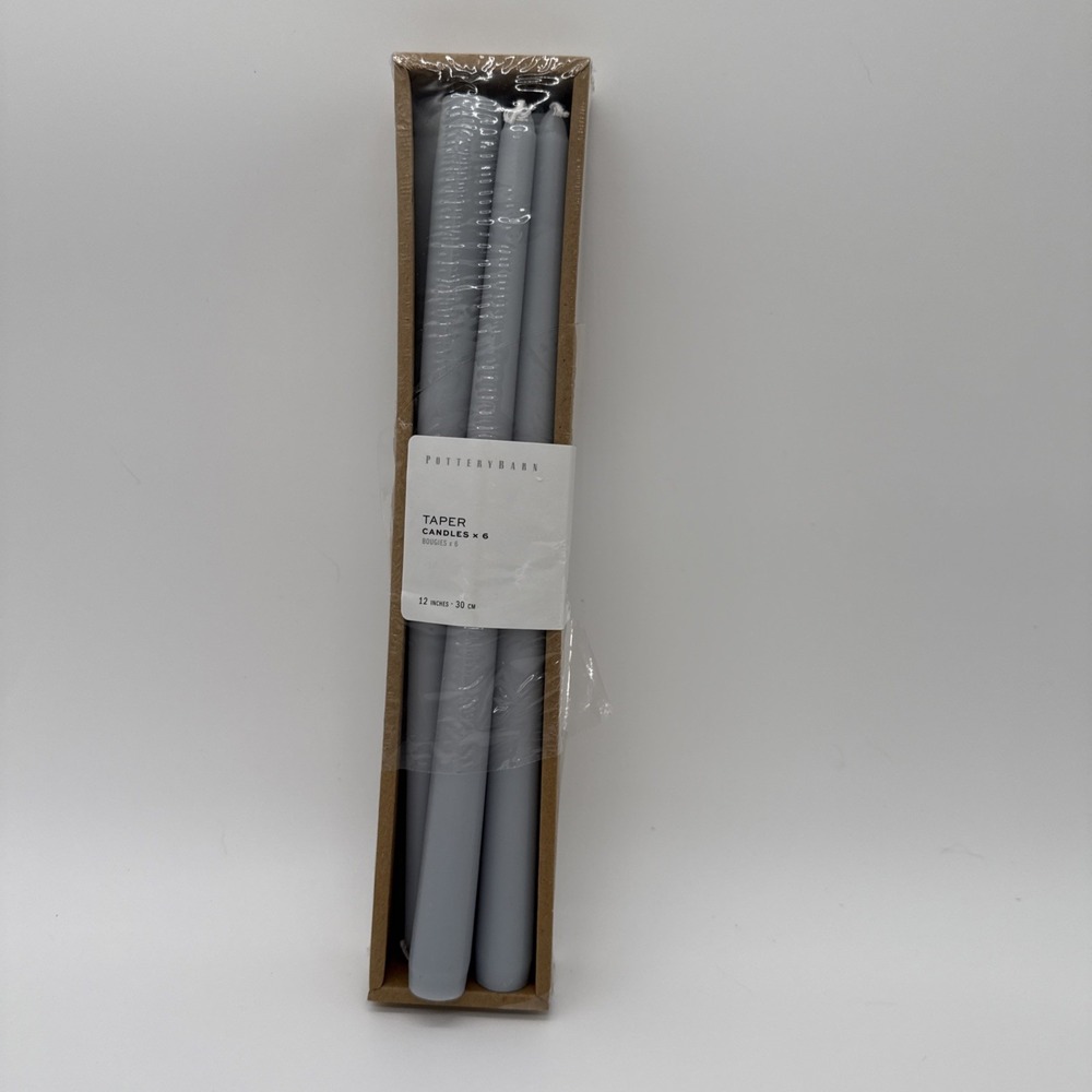 Pottery Barn 12" Tapered Candles Gray Set of 6